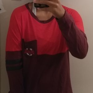 Pink VictoriasSecret Football Jersey Boyfriend Tee